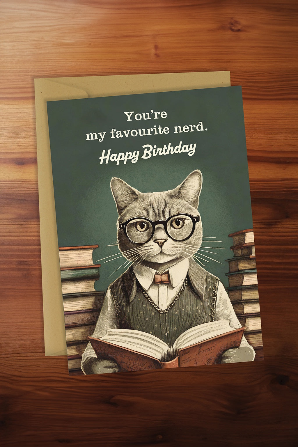 My Favourite Nerd Cat Card