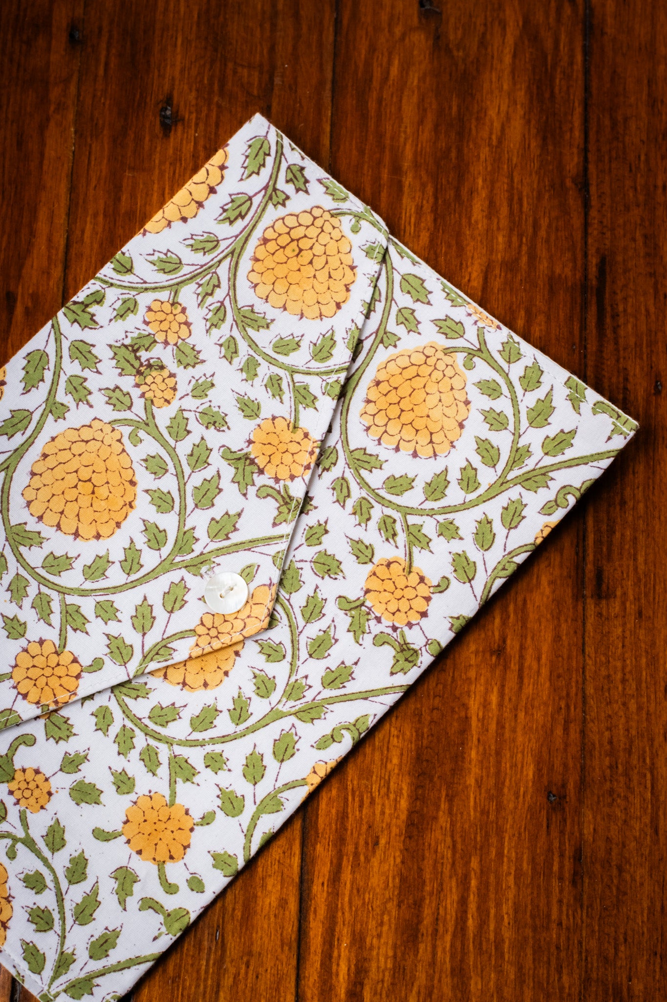 Book Envelope - Mustard Chrysanthemum