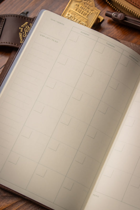 B6 Notebook - Dark Green Monthly