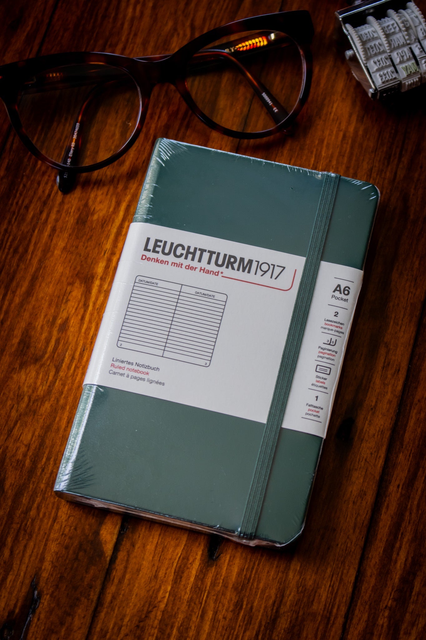 A6 Pocket - Forest Green Ruled