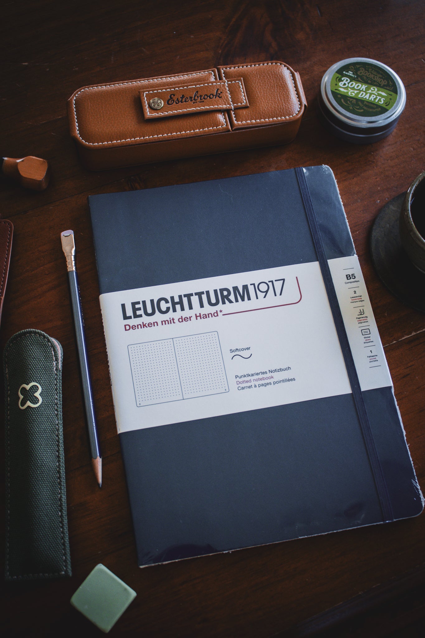 B5 Softcover - Navy Dotted