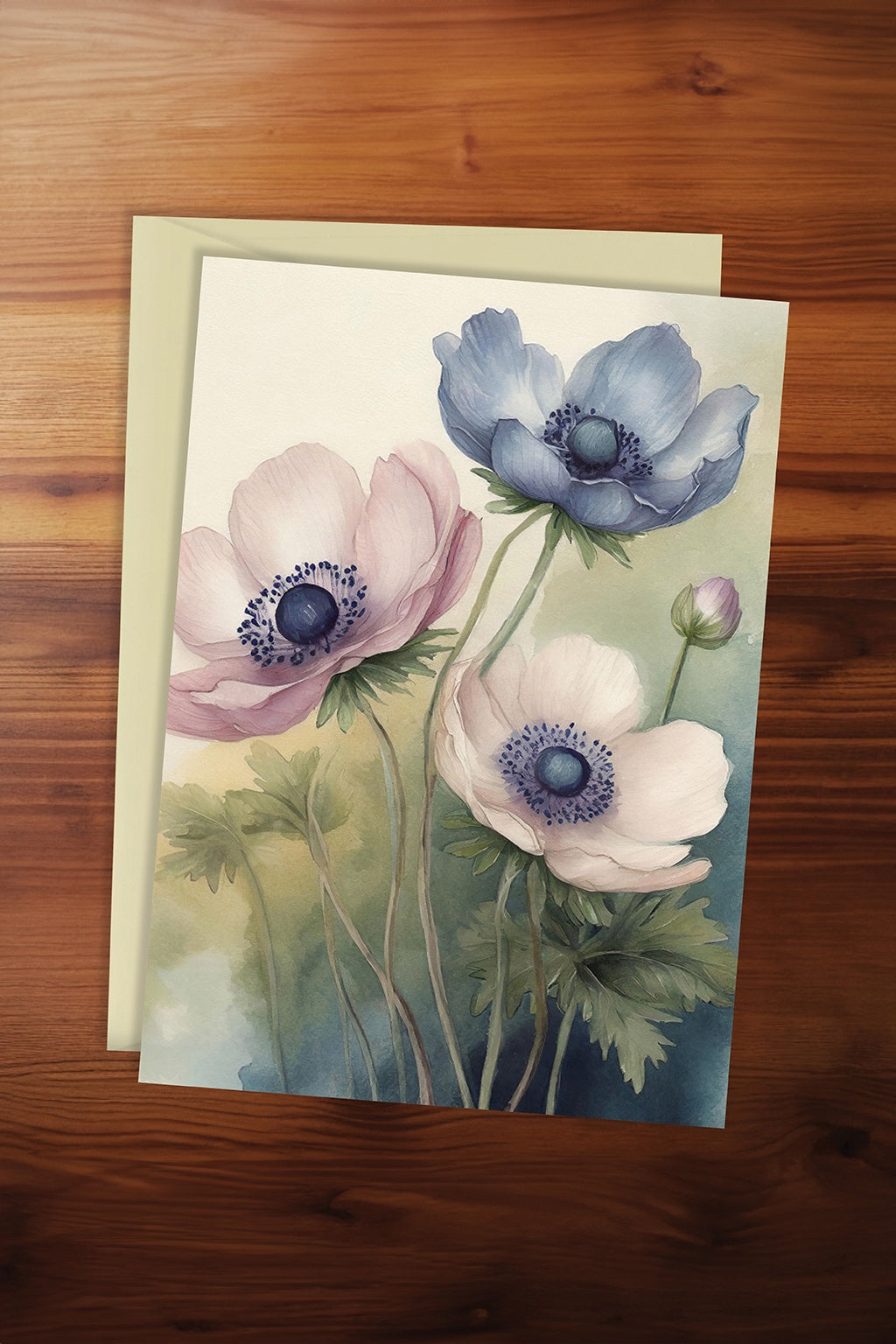 Watercolour Anemone Card