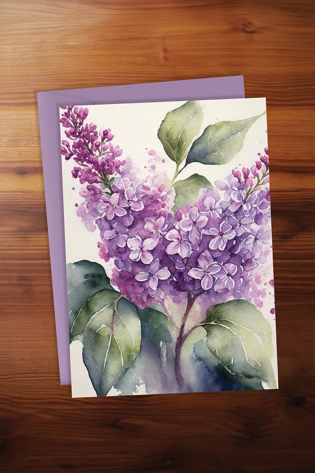 Watercolour Lilac Card