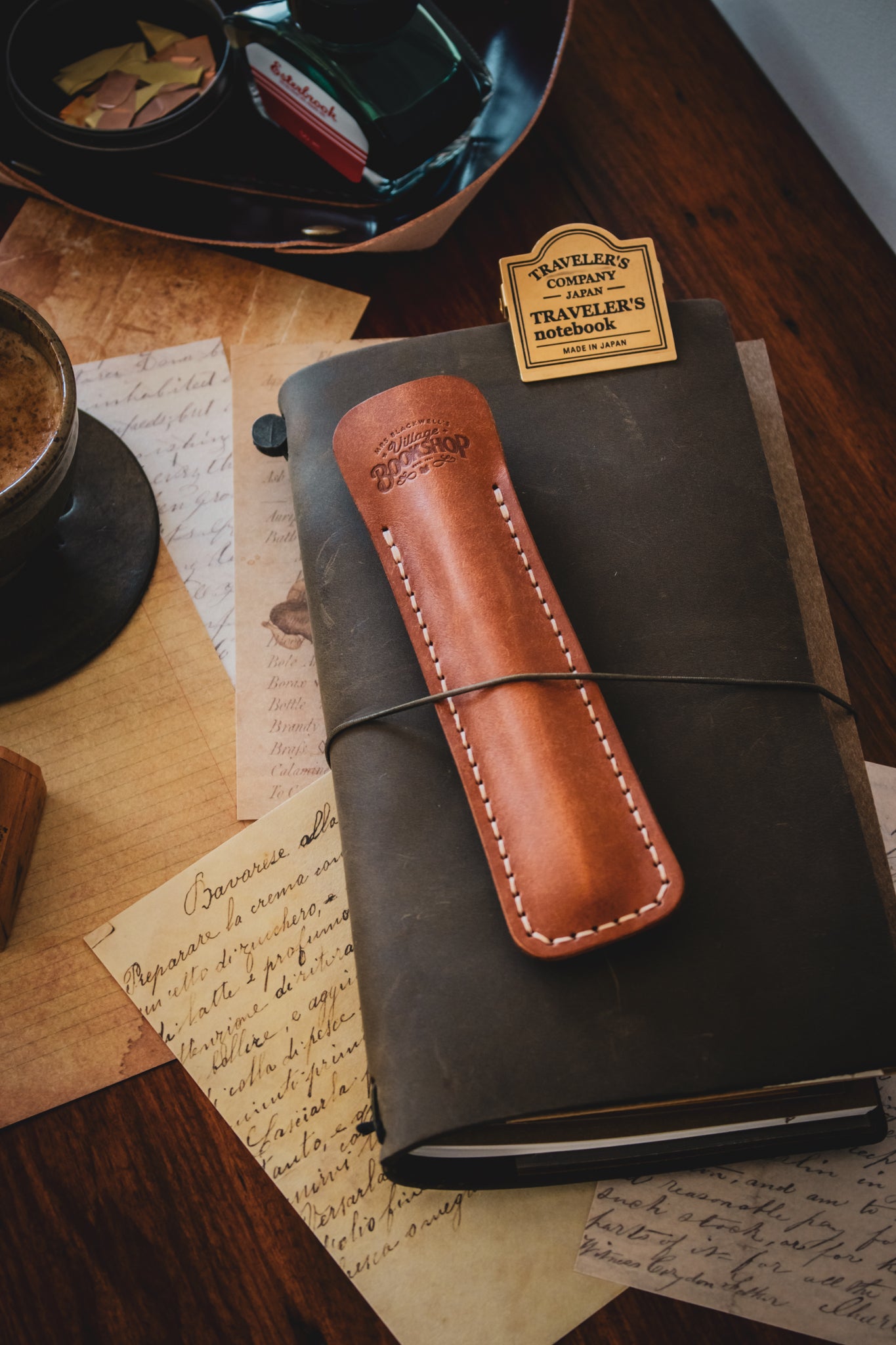 Leather Pen Sleeve: Classic Tan