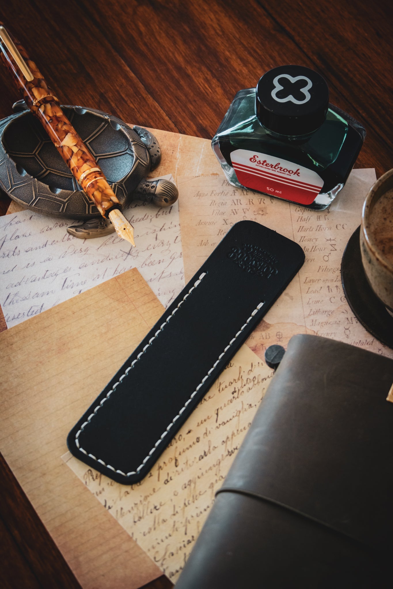 Leather Pen Sleeve: Black