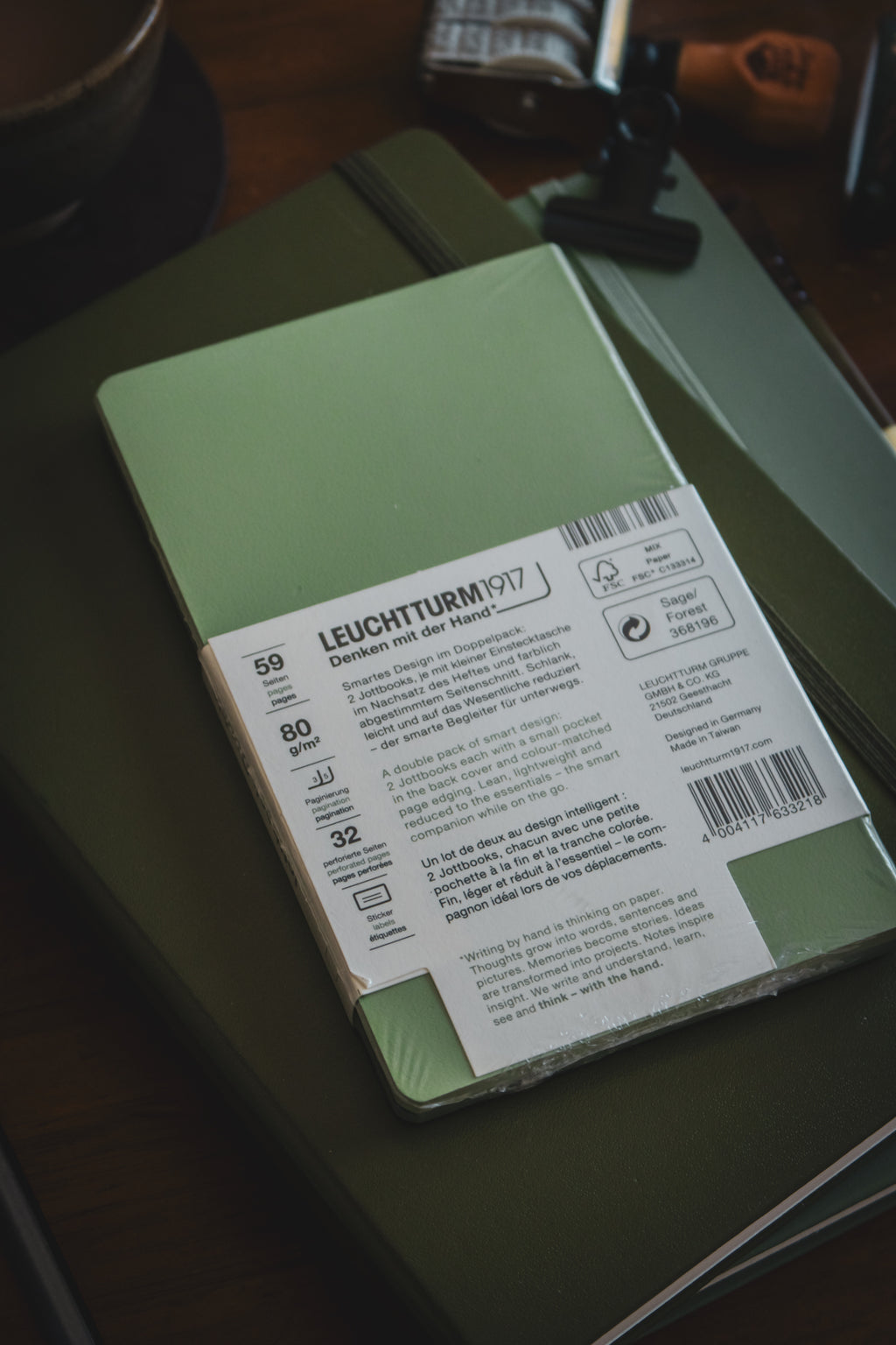 Jotbook Ruled - Sage & Forest Green
