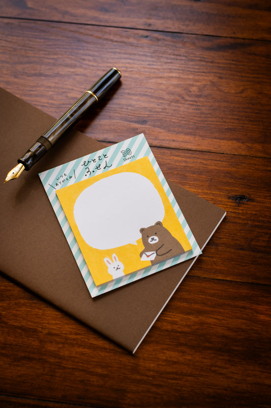 Japanese Sticky Notes - Bear and Bunny