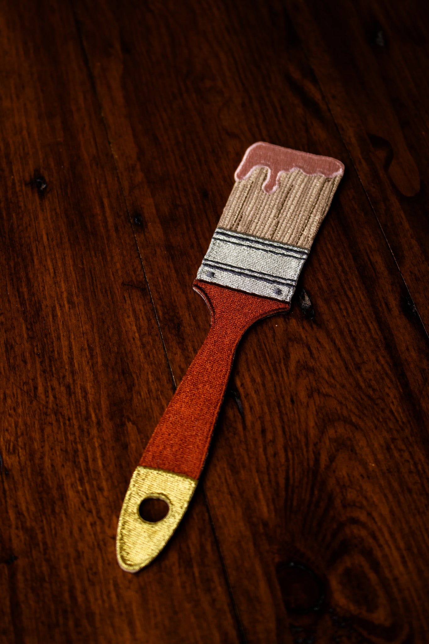 Embroidered Bookmark - Brown Paint Brush