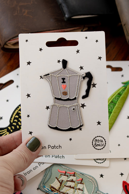 Iron-on Embroidered Patch - Moka Pot
