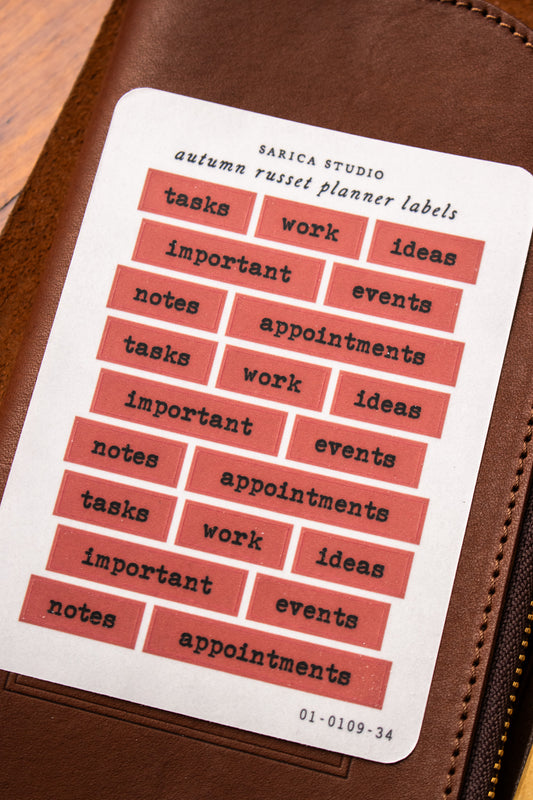 Autumn Russet Planner Label Stickers