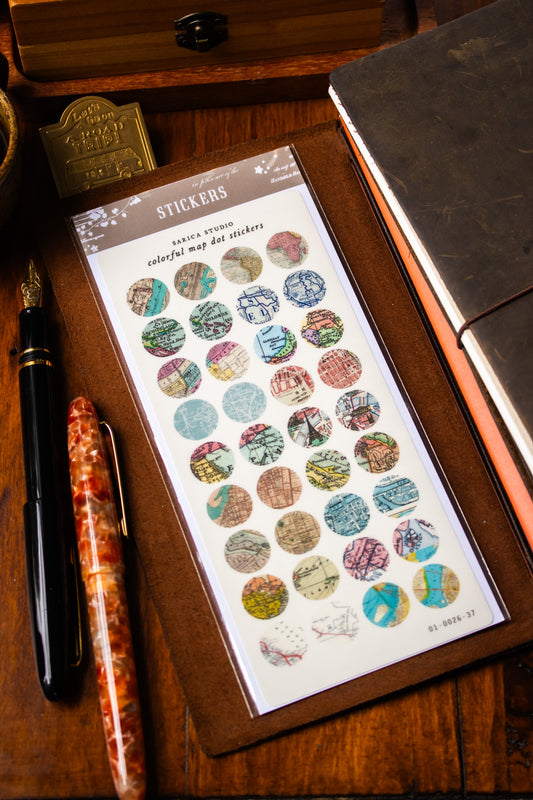 Colourful Map Dot Stickers