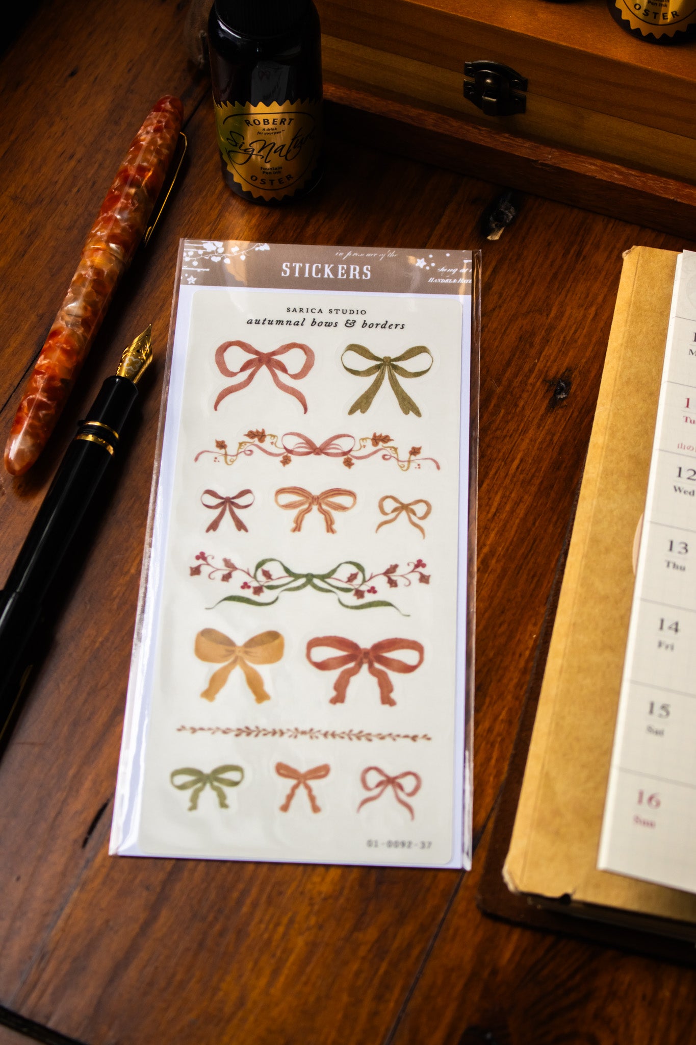 Autumnal Bows & Borders Stickers