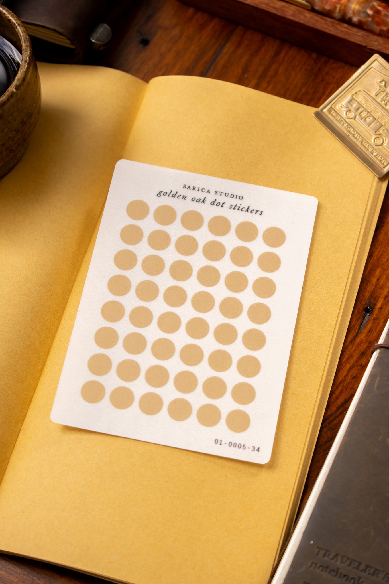 Golden Oak Mini Dot Stickers