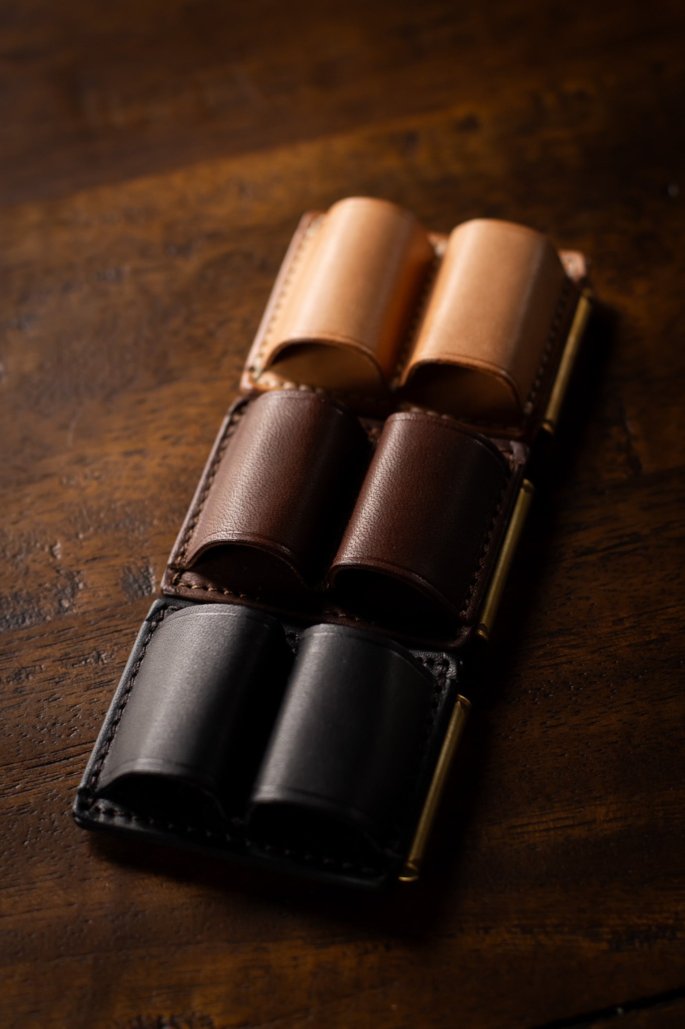 Leather Clip Pen Holder - Black