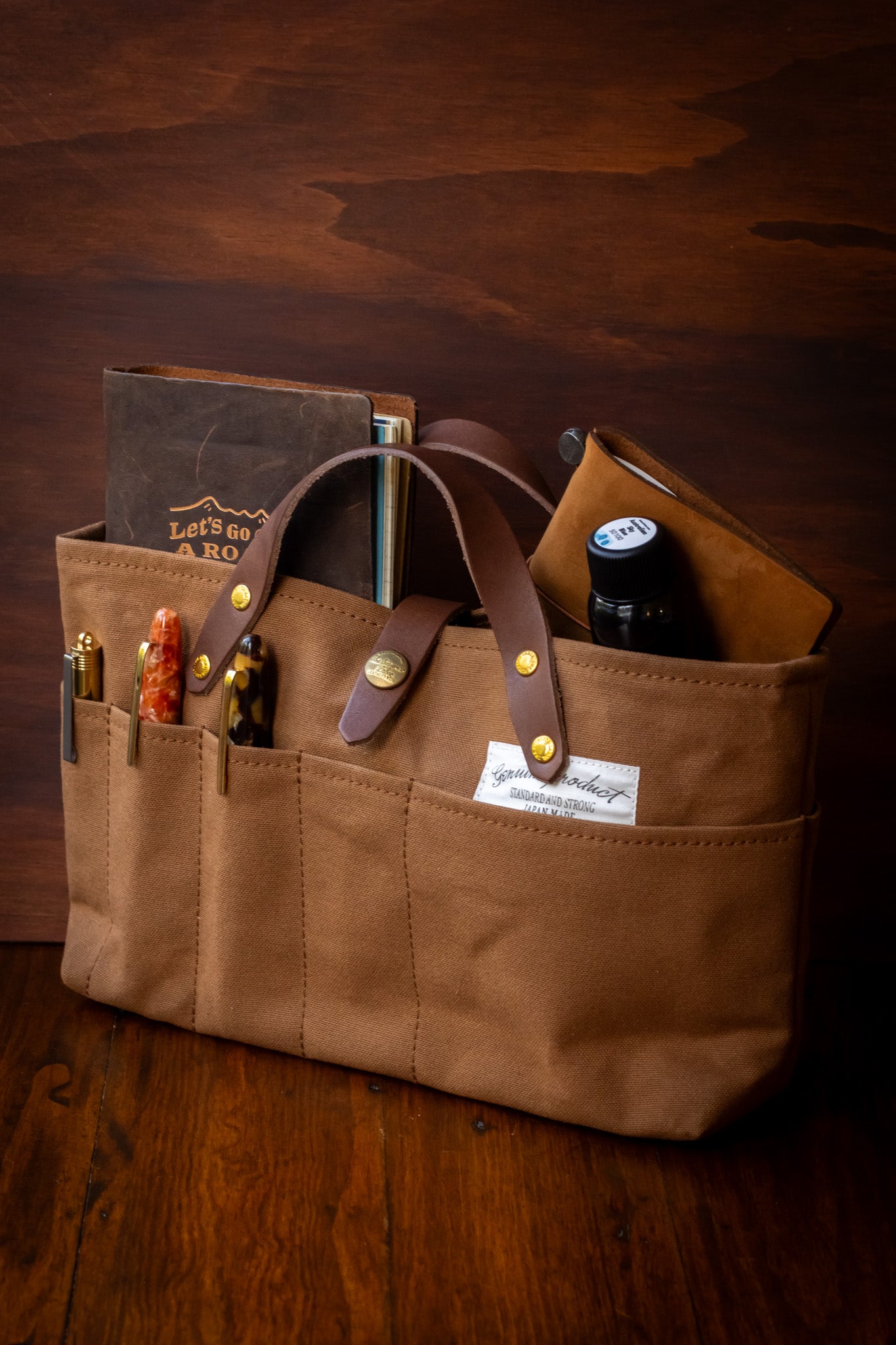 Paraffin Canvas Mini Bag - Brown