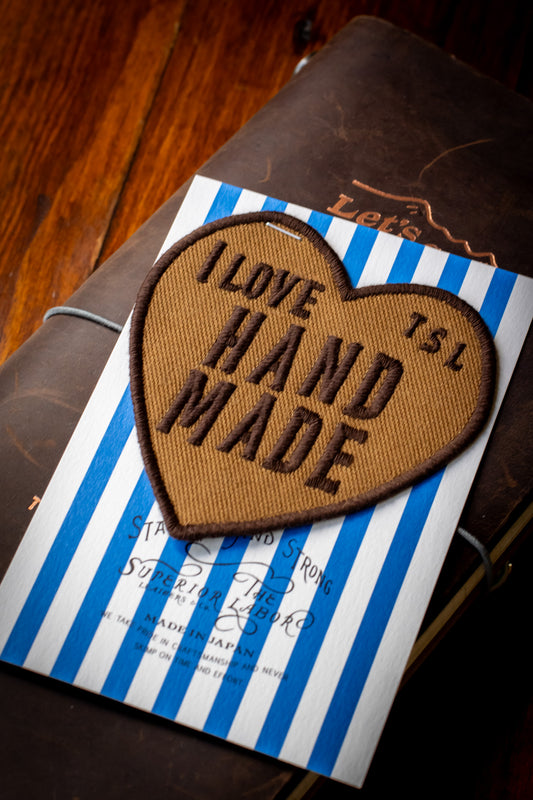 Embroidered Heart Patch - Brown