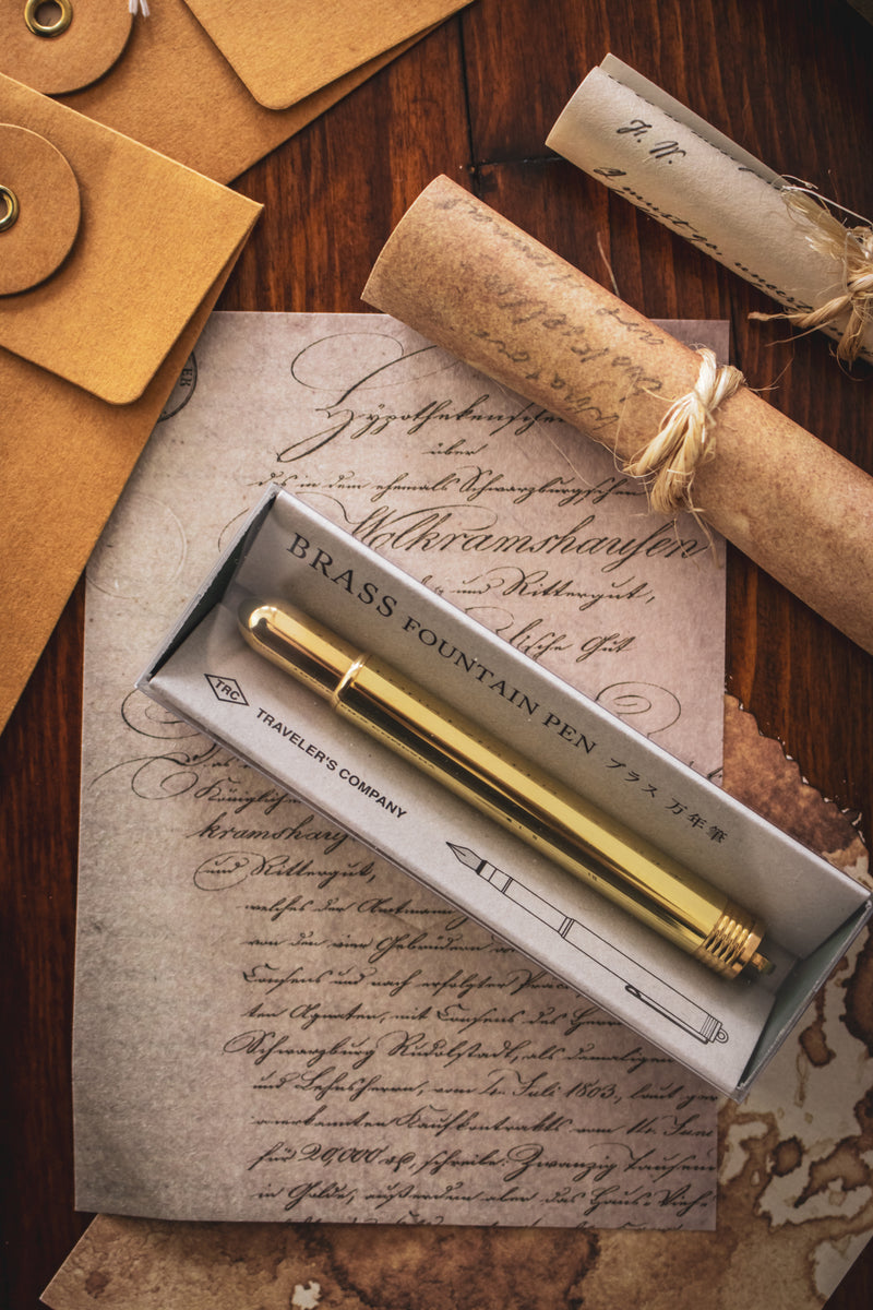 TRAVELER'S Company - Brass Fountain Pen / Bullet Pen