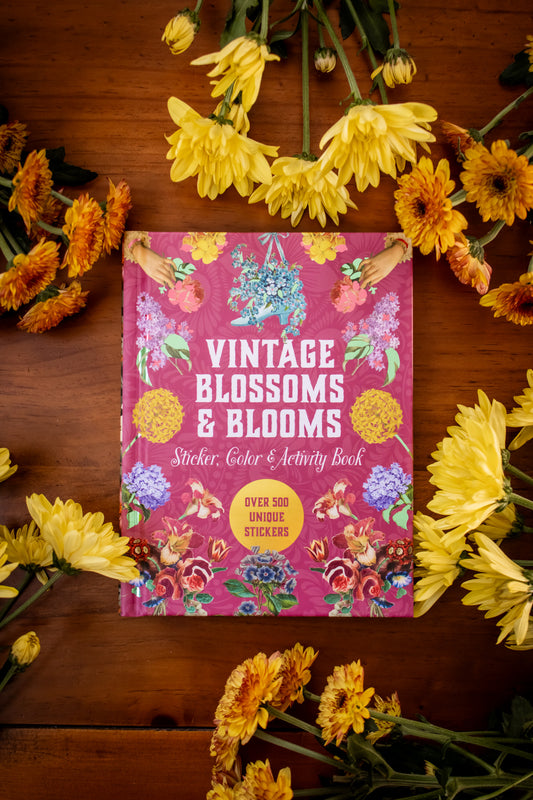 Vintage Blossoms and Blooms Sticker, Color & Activity Book