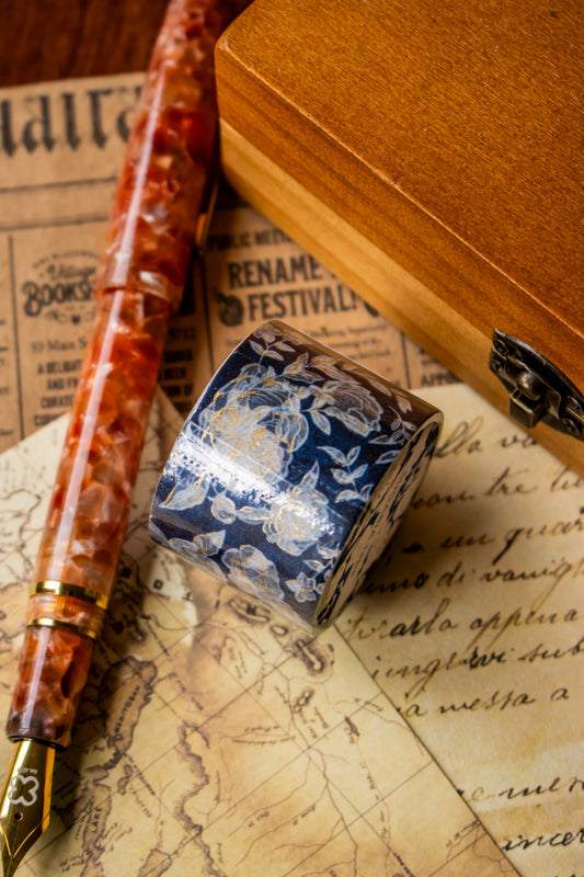 Washi Tape 30mm - Blue & White Floral