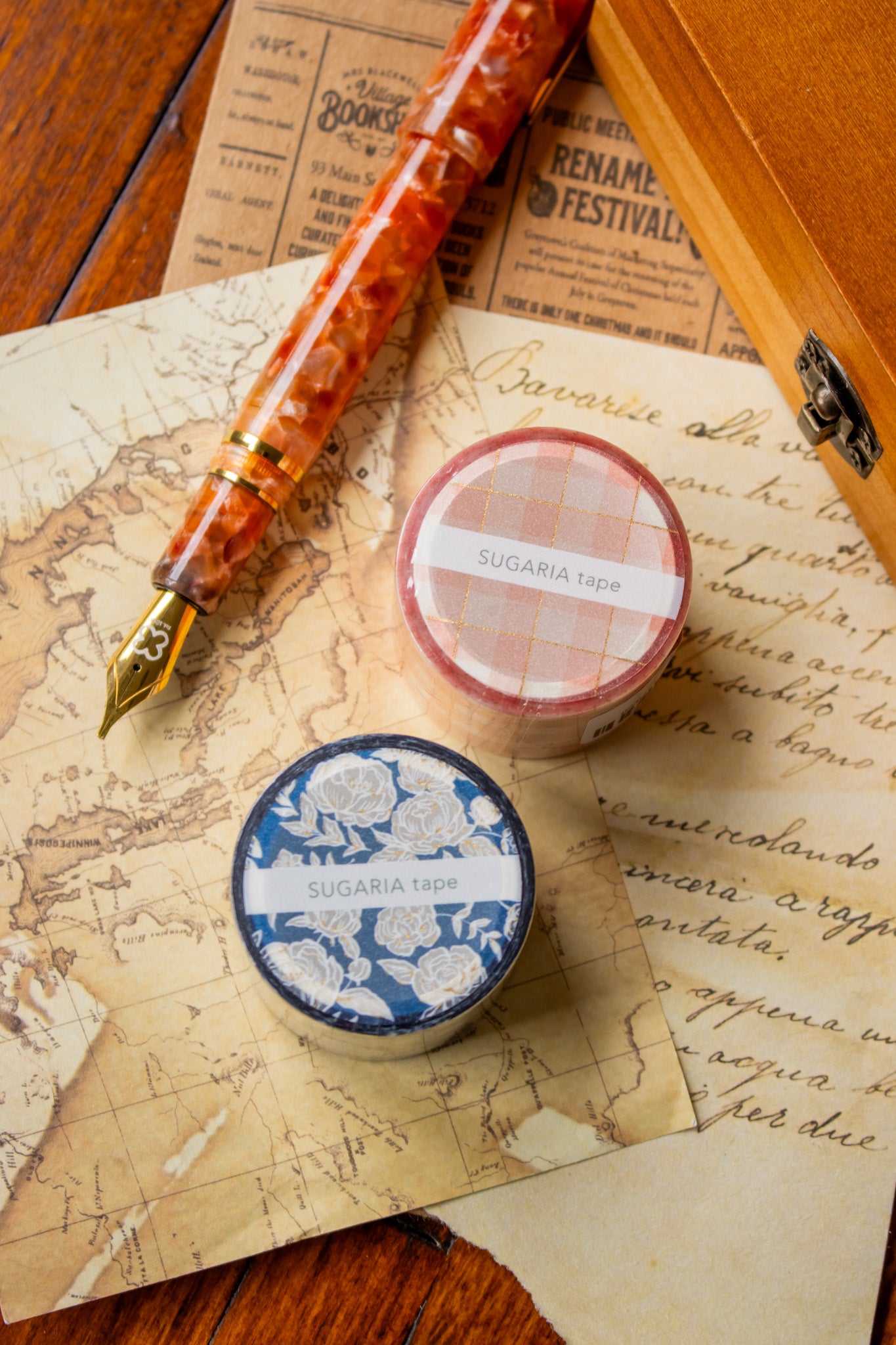 Washi Tape 30mm - Blue & White Floral