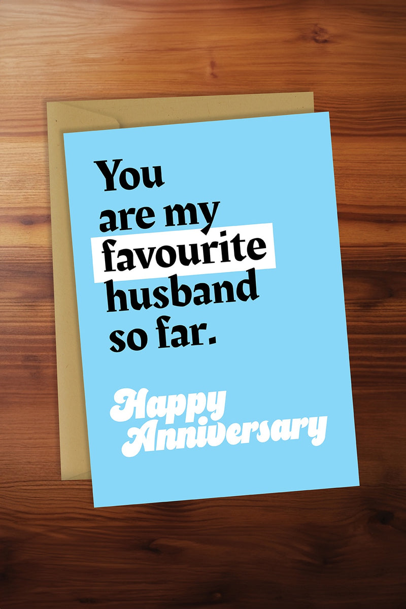 Favourite Husband So Far Card Blue