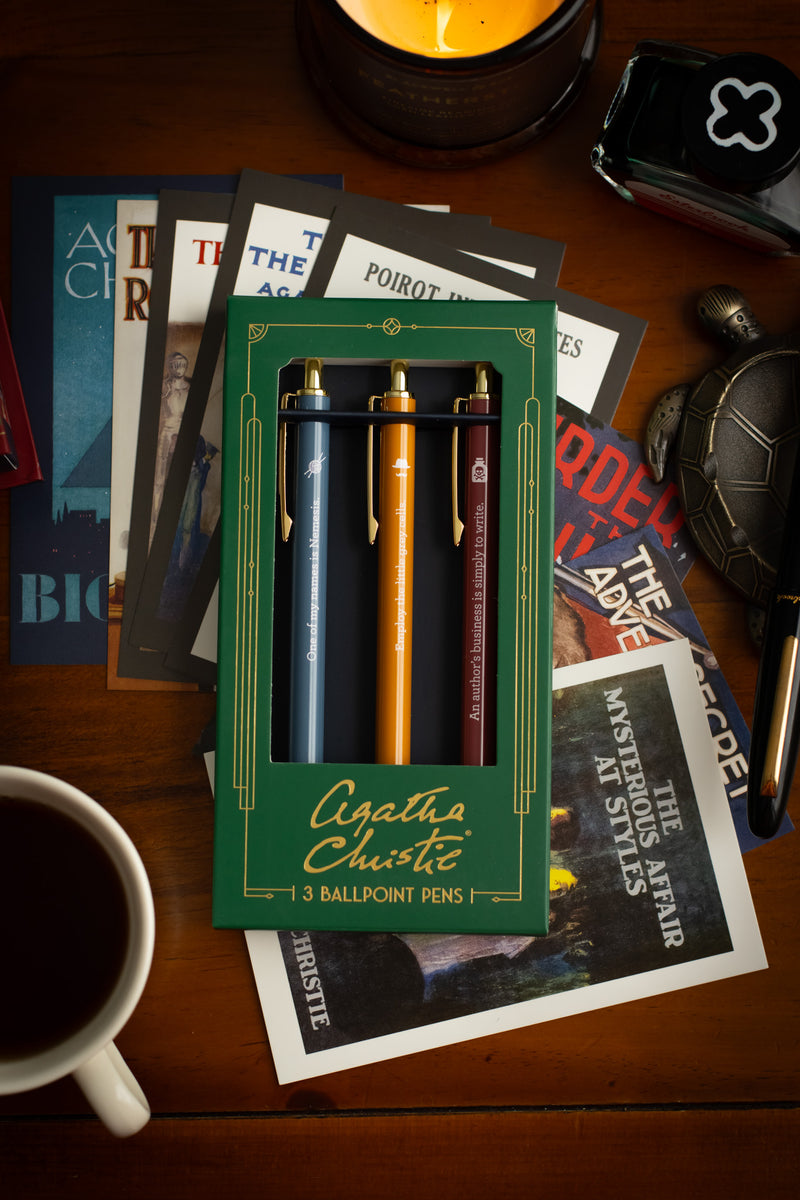 Agatha Christie Pen Set: 3 Ballpoint Pens