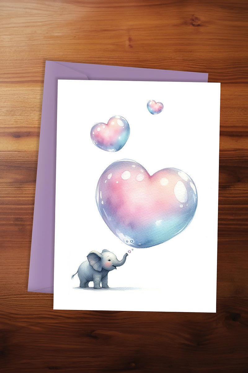 Baby Elephant Heart Card