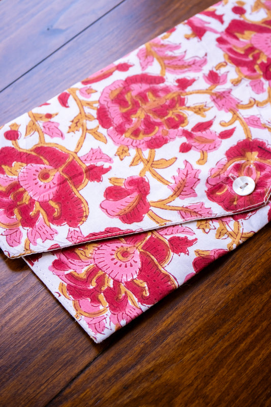Book Envelope - Pink & Red Floral