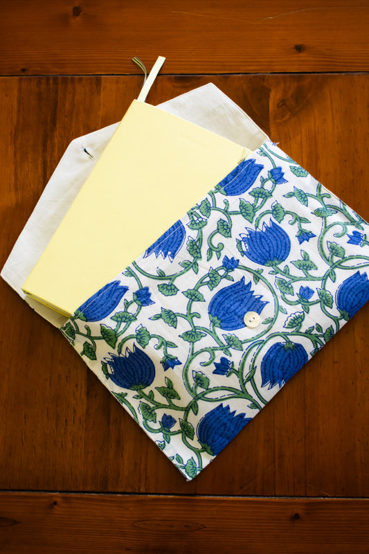 Book Envelope - Blue & Green Vine