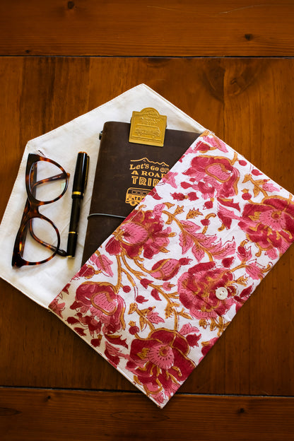 Book Envelope - Pink & Red Floral