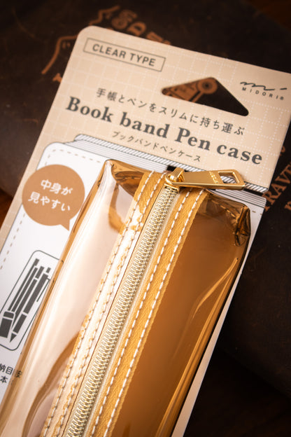 Clear Bookband Pencase Brown
