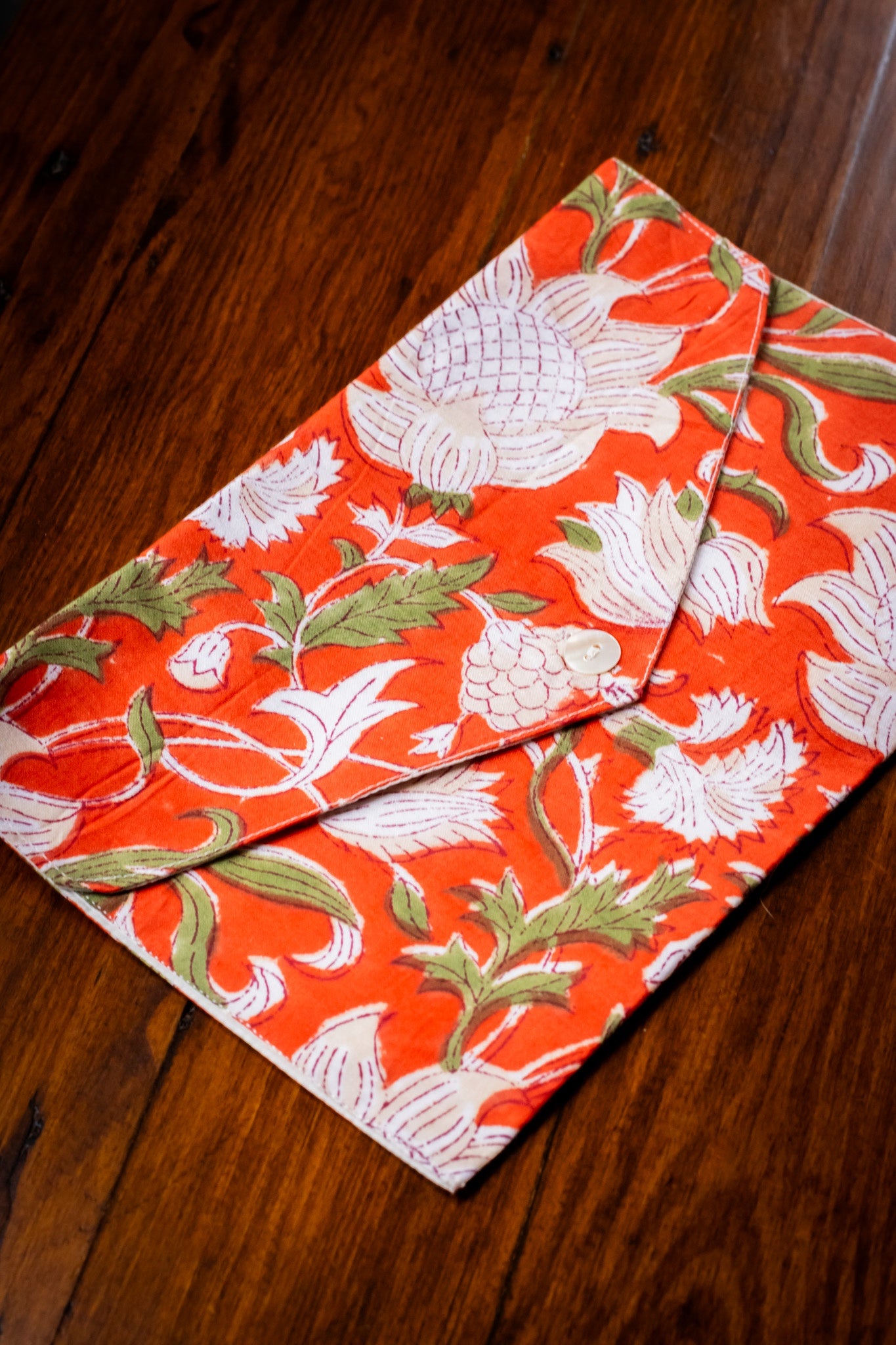 Book Envelope - Coral Garden Bloom