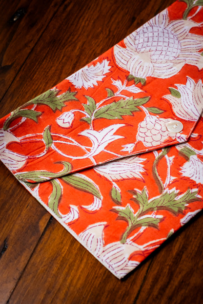 Book Envelope - Coral Garden Bloom
