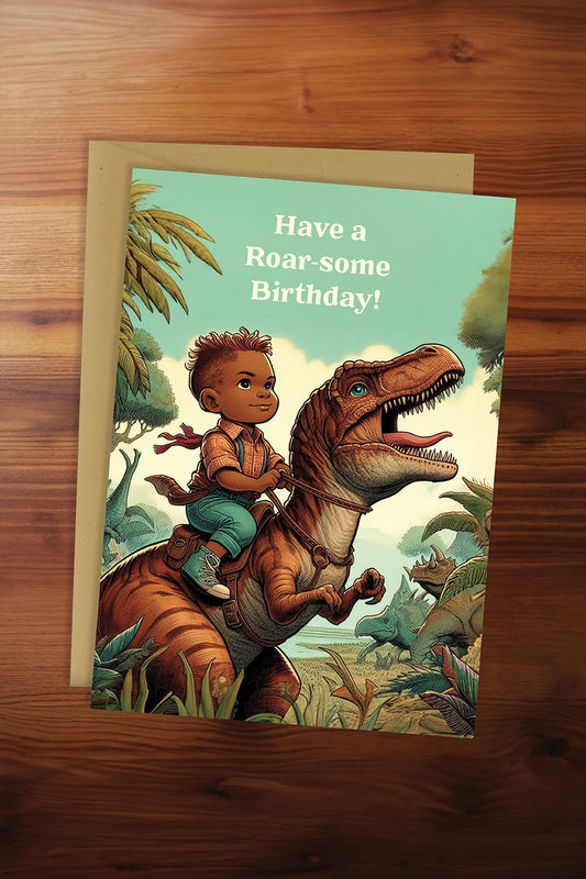 Roar-some Boy and Dino Card