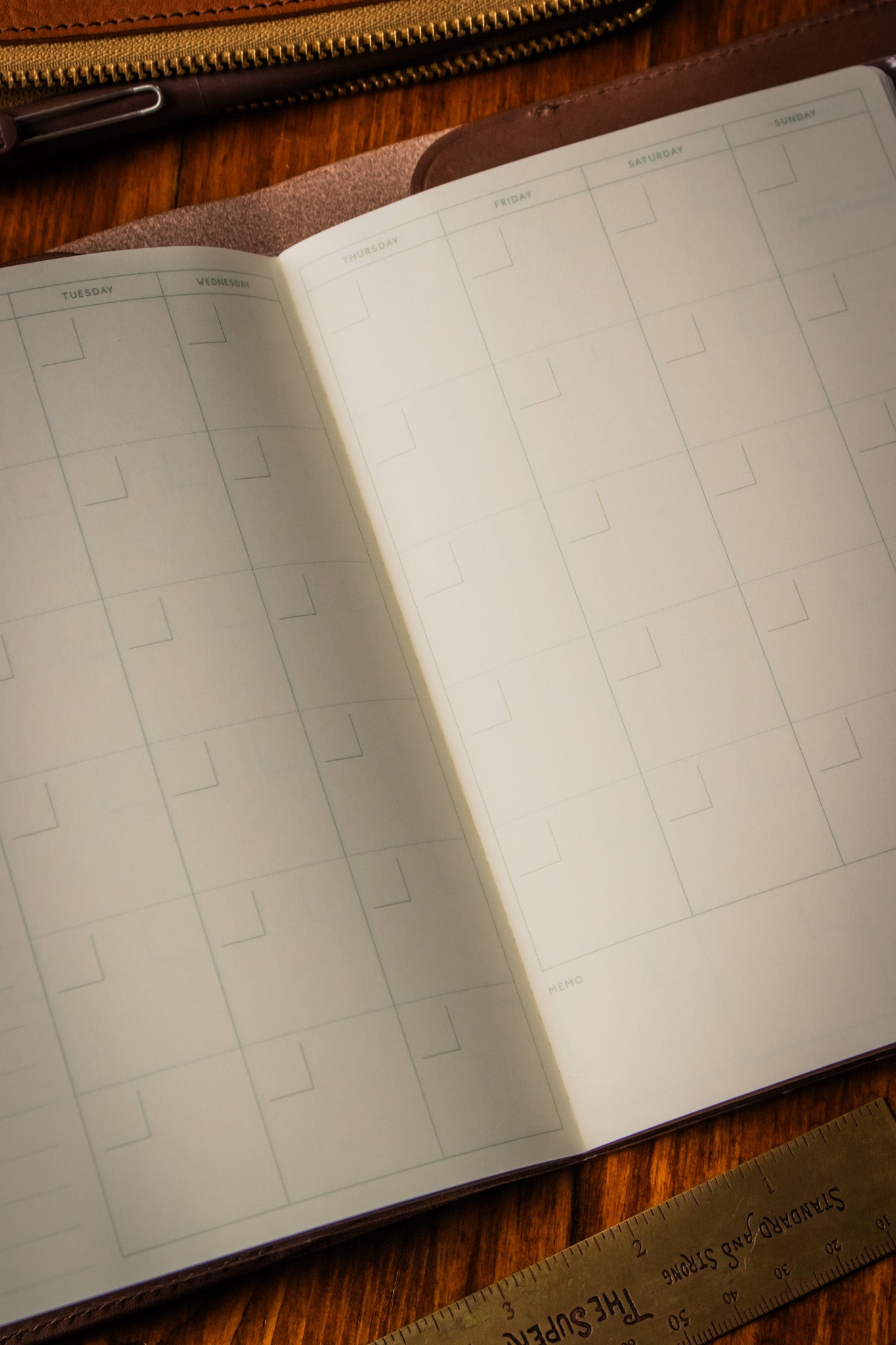 B6 Notebook - Dark Green Monthly