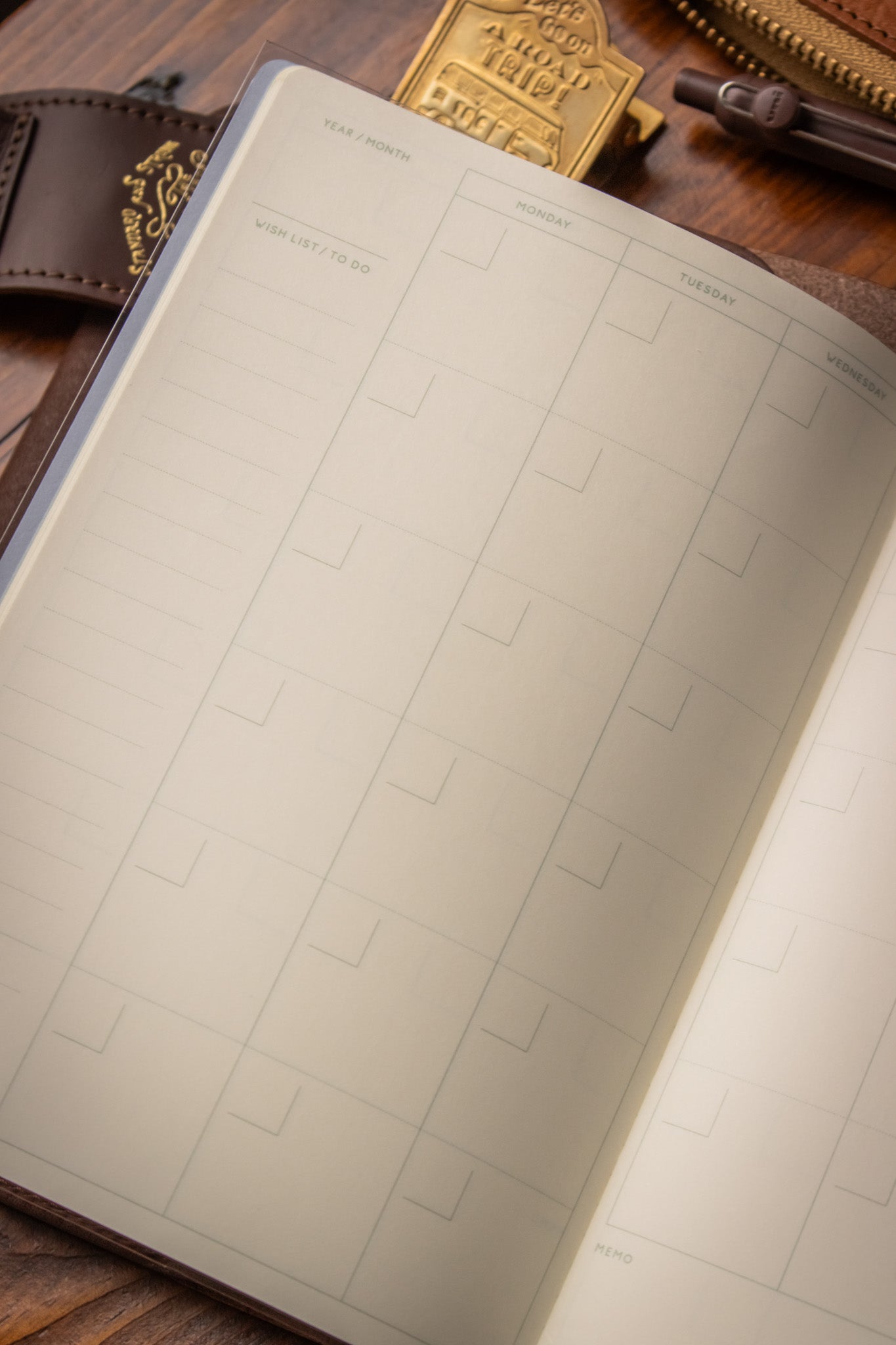 B6 Notebook - Dark Green Monthly