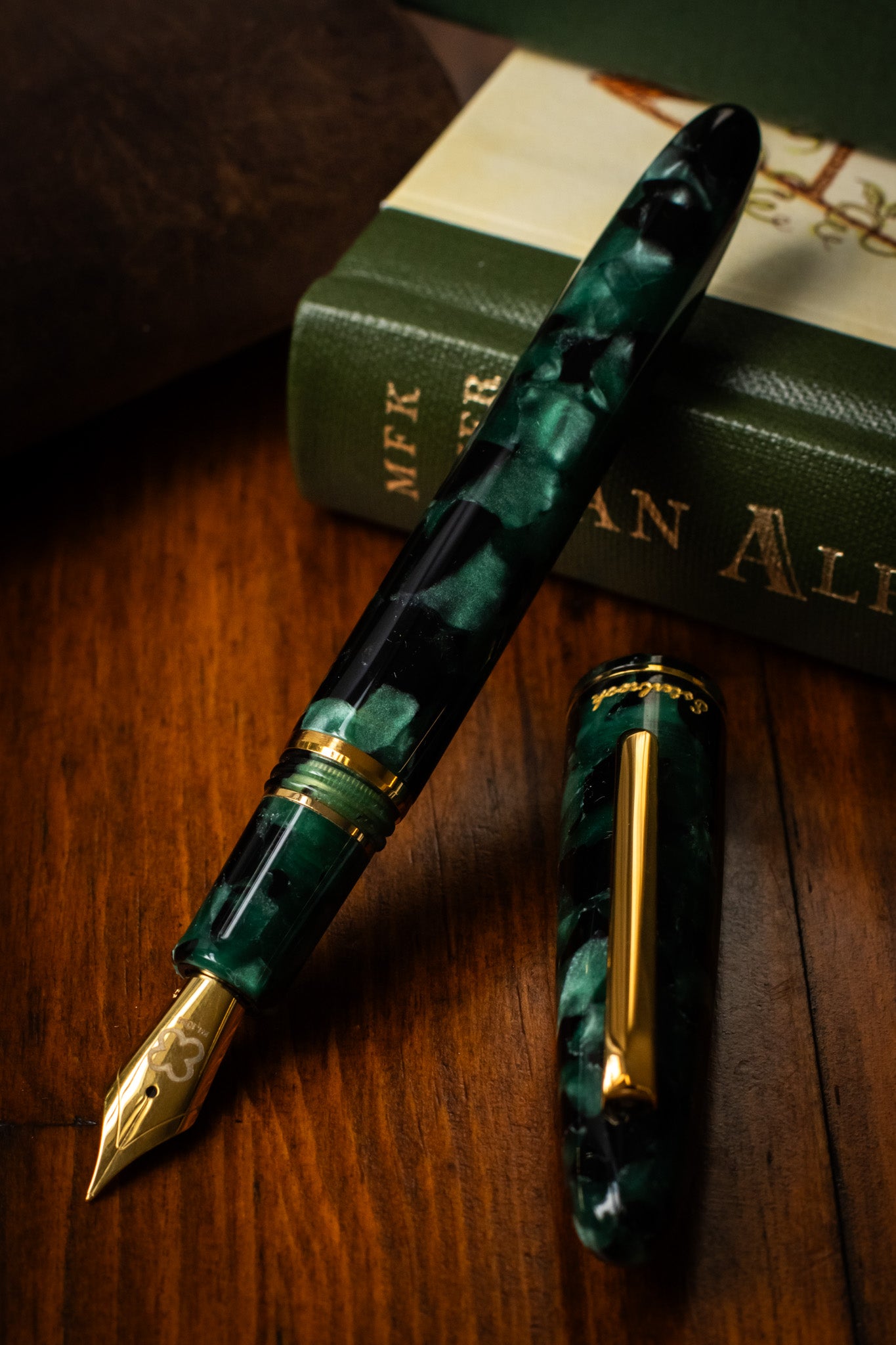 Estie Evergreen - Gold Trim