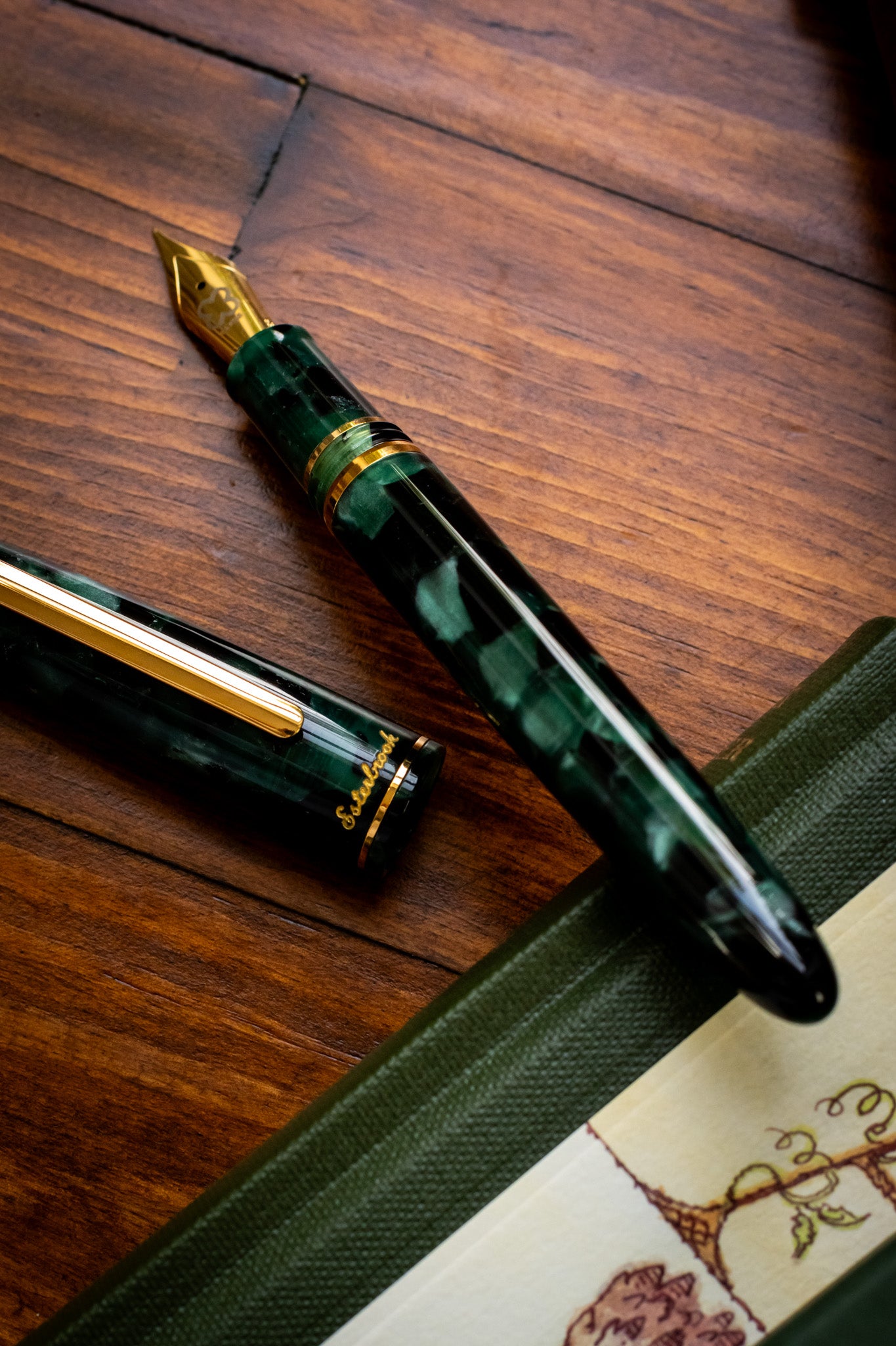 Estie Evergreen - Gold Trim