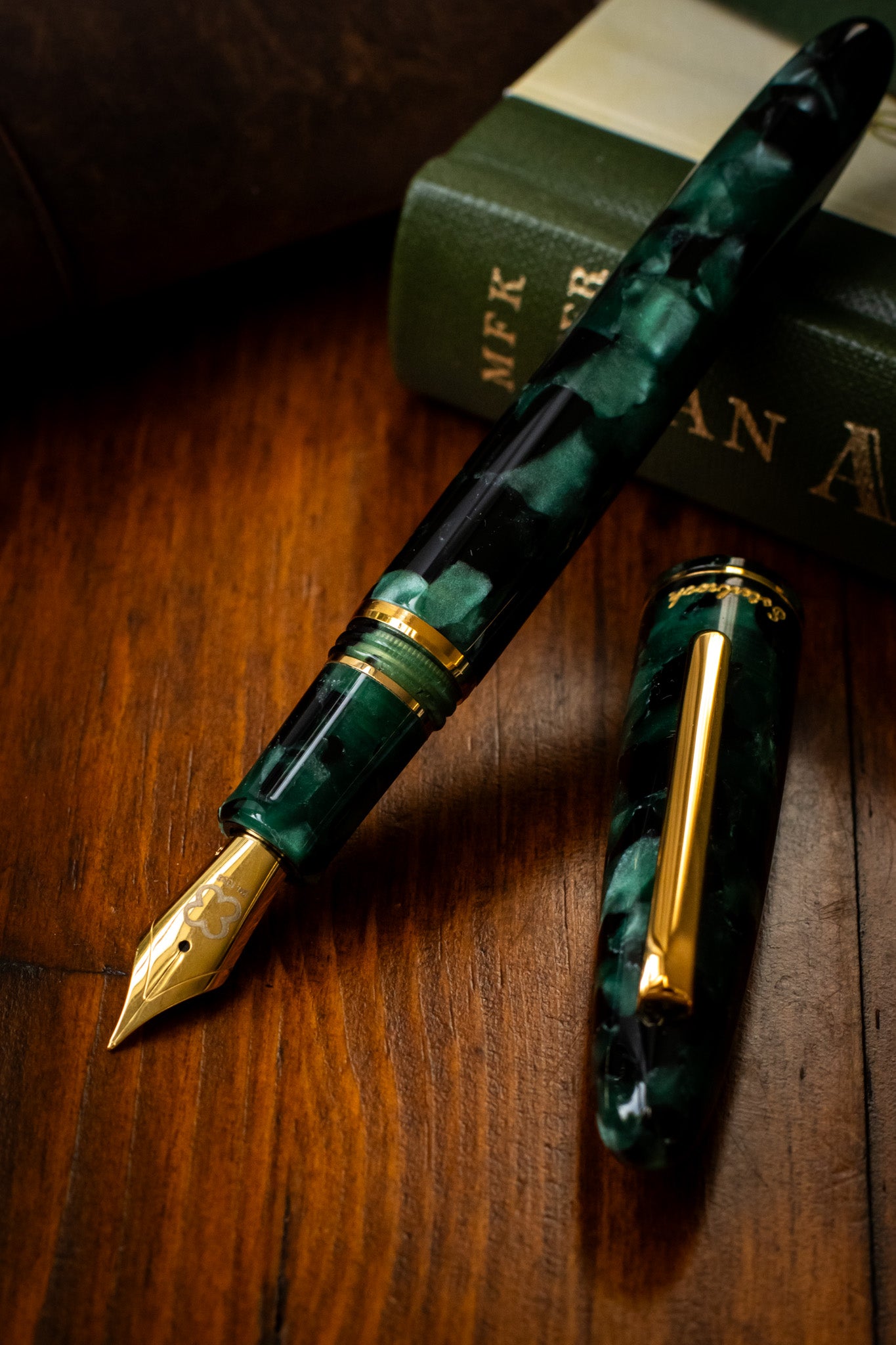 Estie Evergreen - Gold Trim