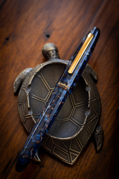 Estie Nouveau Blue - Gold Trim