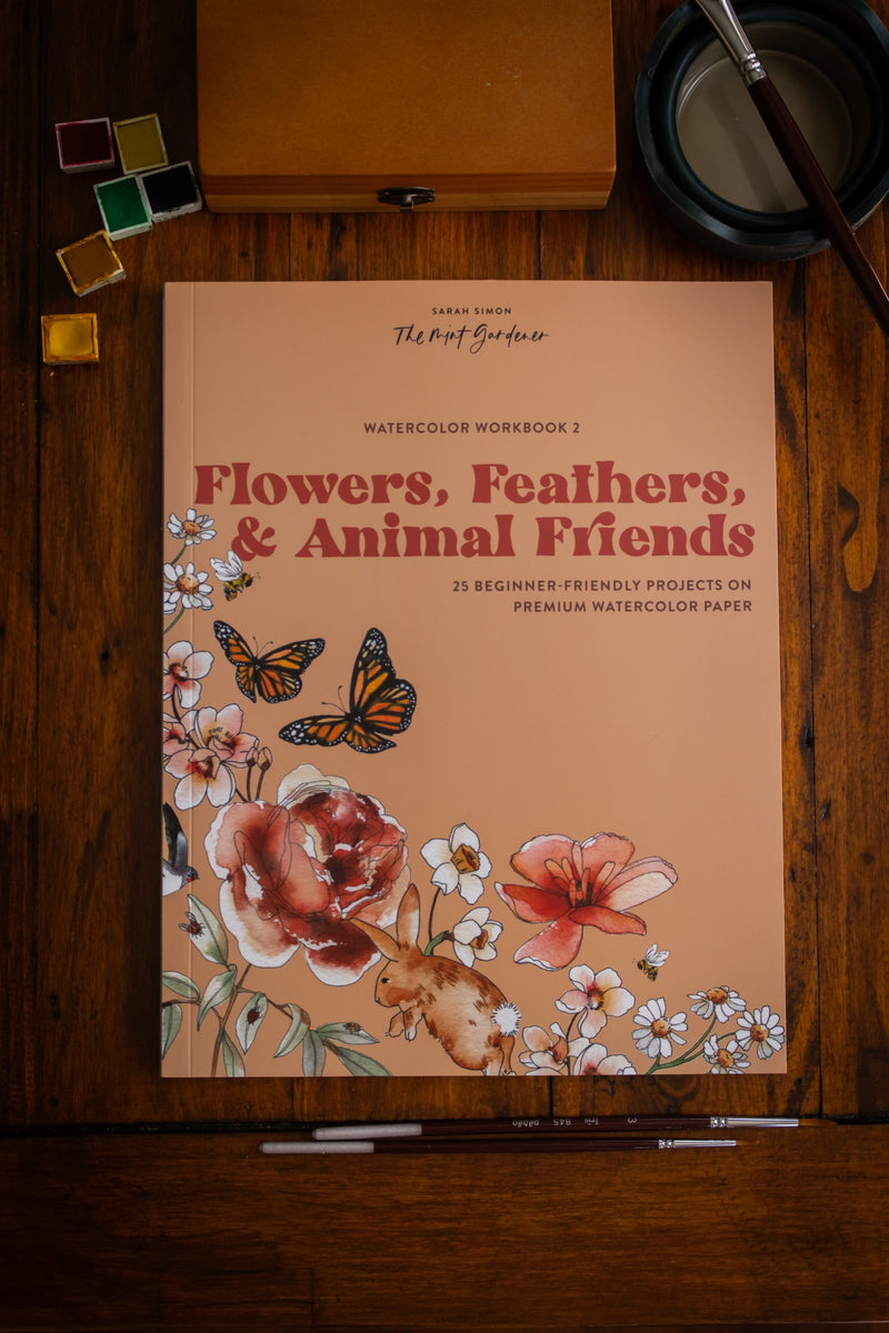 Watercolour Workbook 2: Flowers, Feathers, and Animal Friends