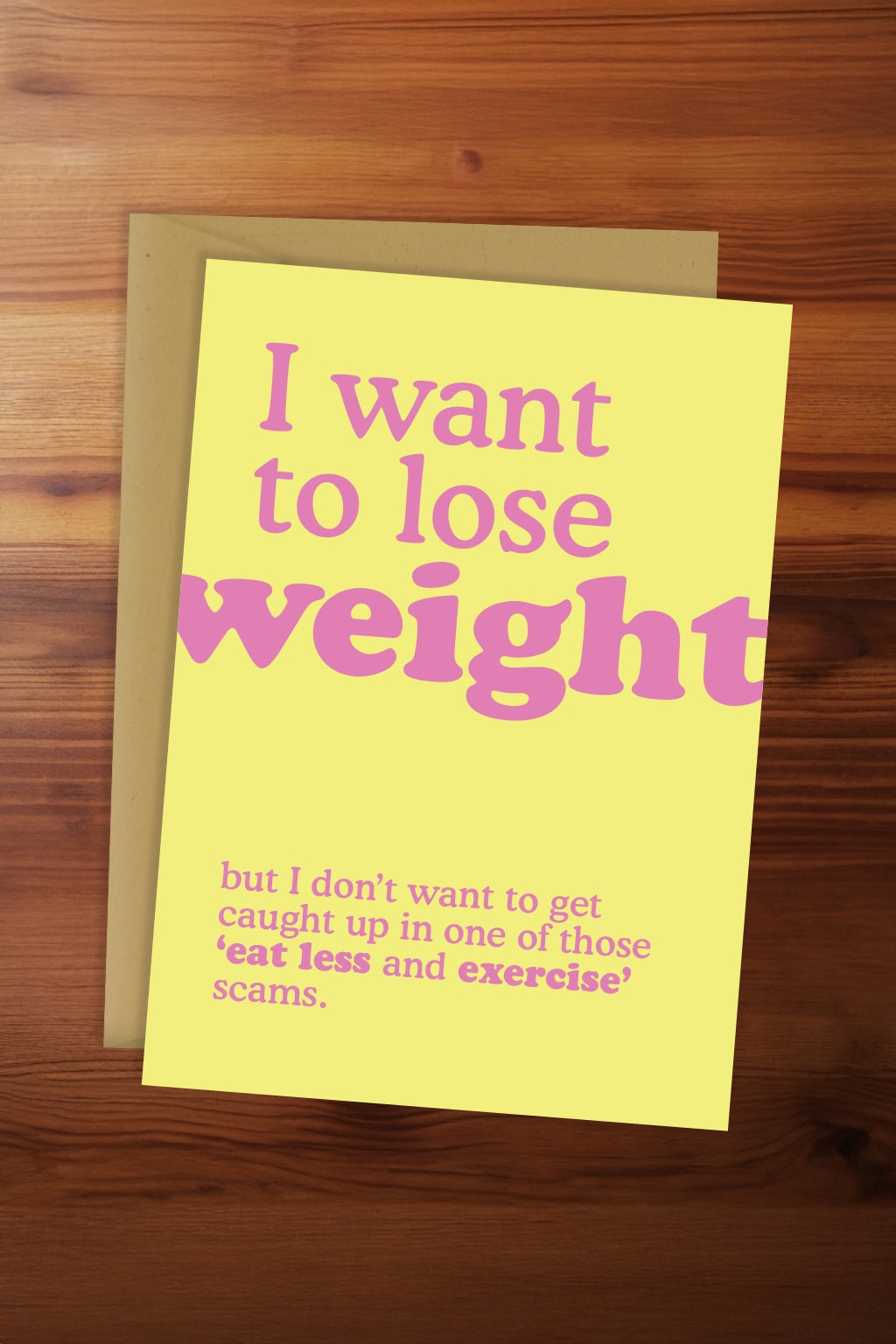 I Want to Lose Weight Card