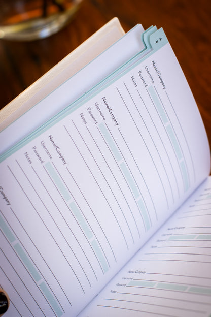 AHS Internet Password Logbook