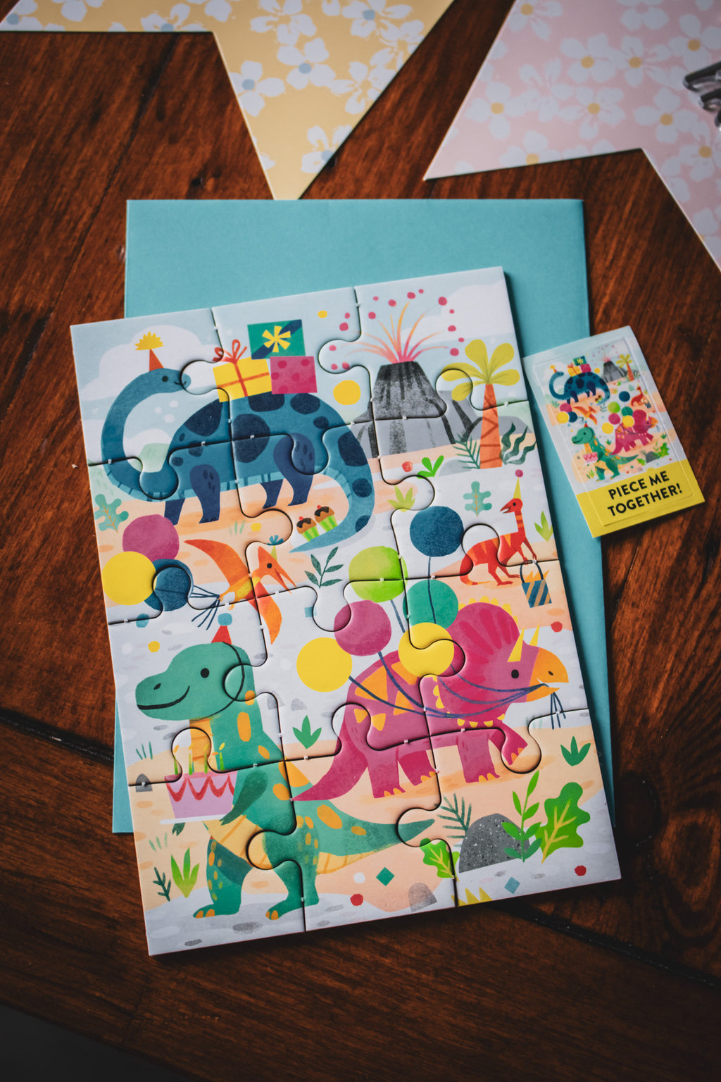 Dino Party Greeting Card Puzzle