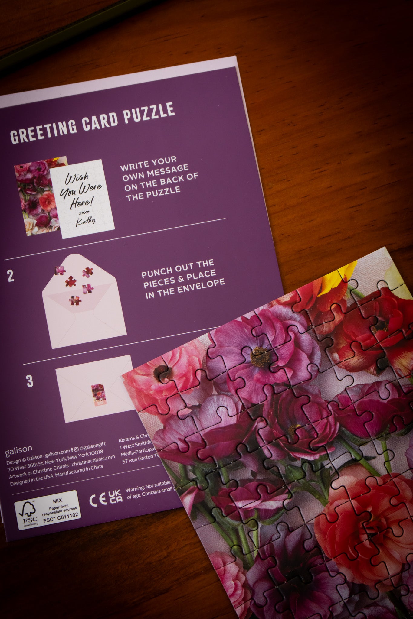 Puzzle Greeting Card: Ranunculus