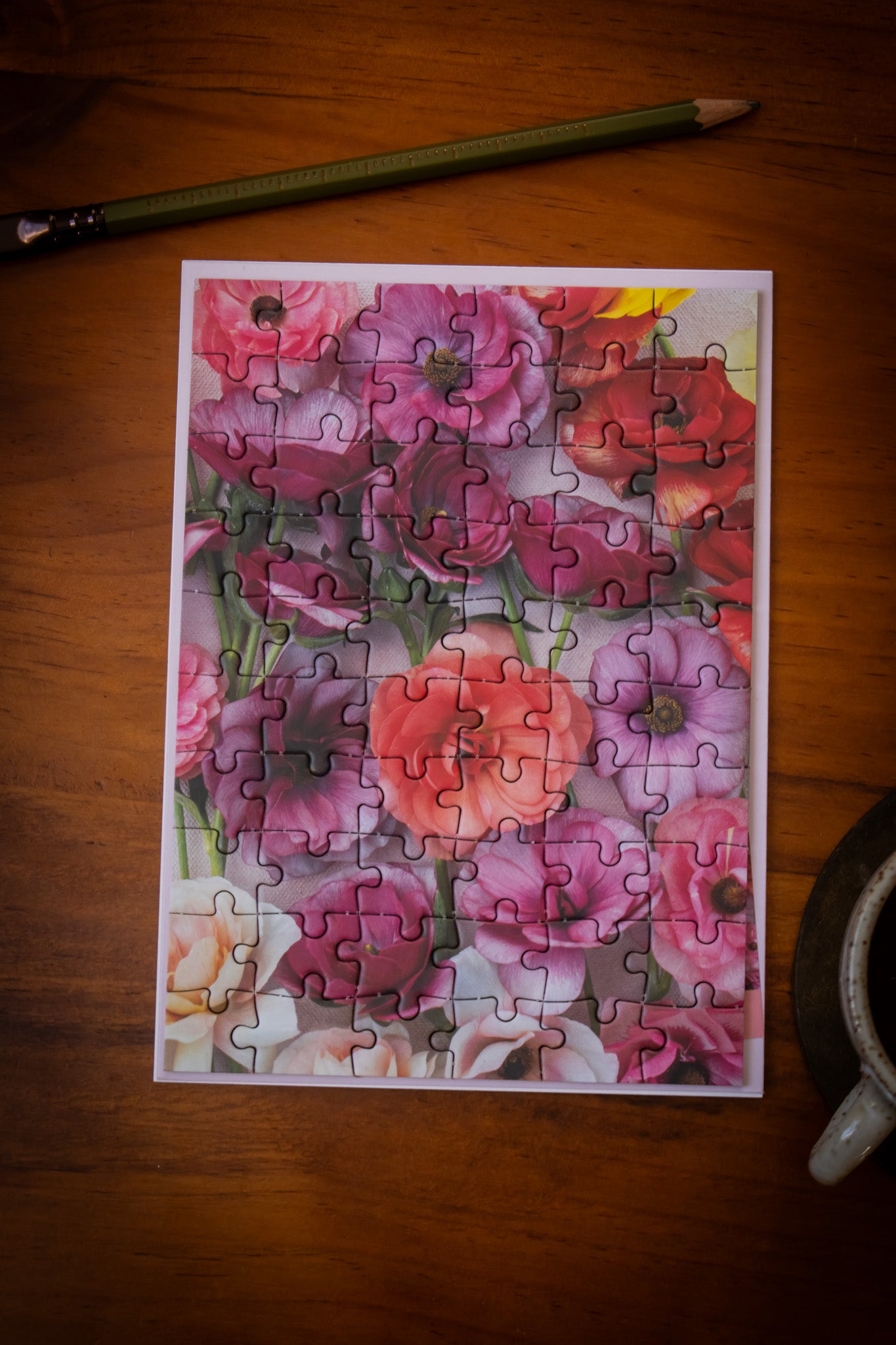 Puzzle Greeting Card: Ranunculus