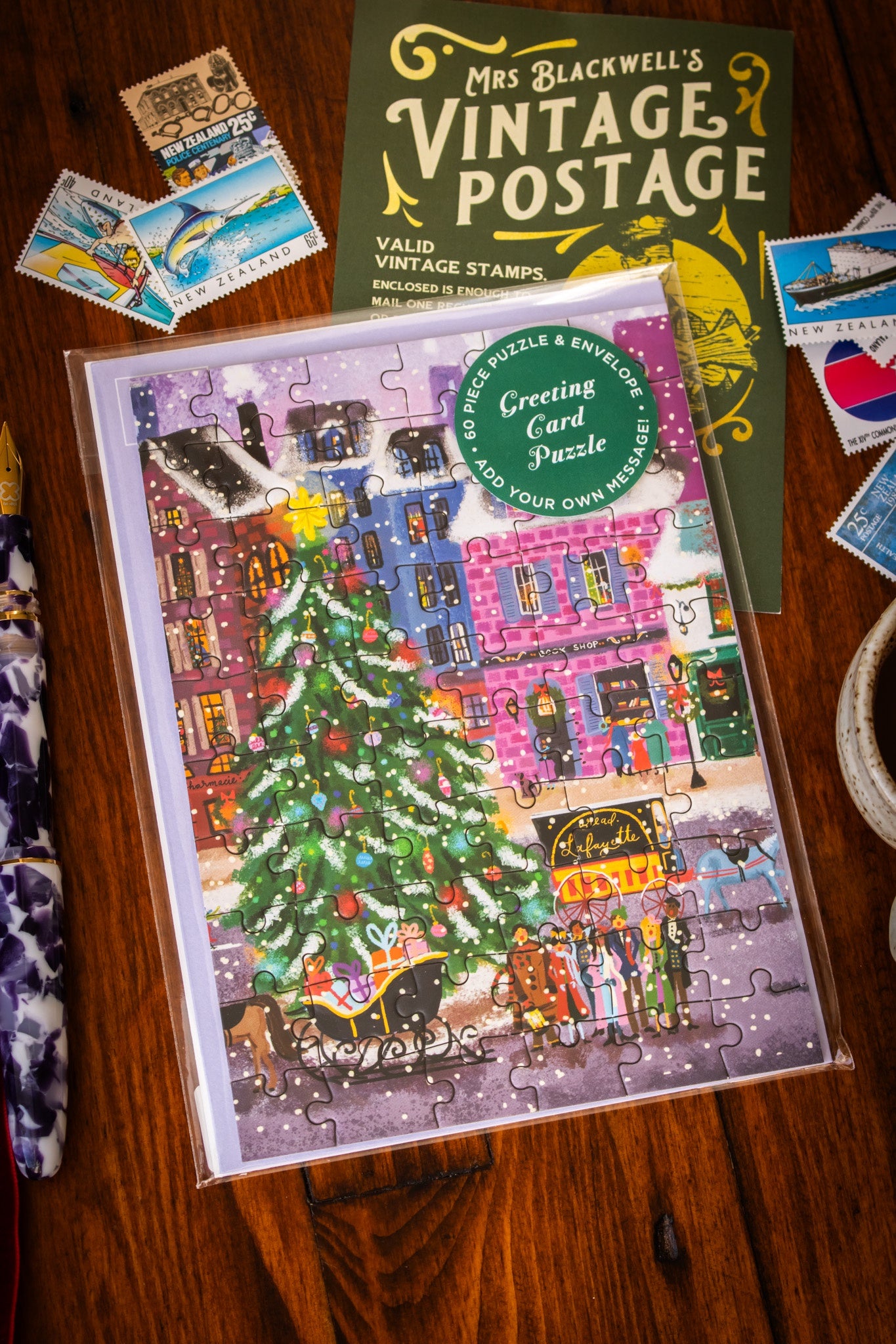 Joy Laforme Christmas Square Greeting Card Puzzle
