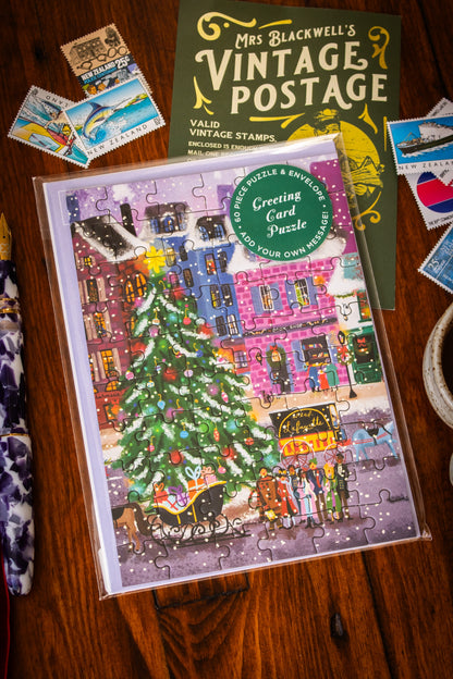 Joy Laforme Christmas Square Greeting Card Puzzle