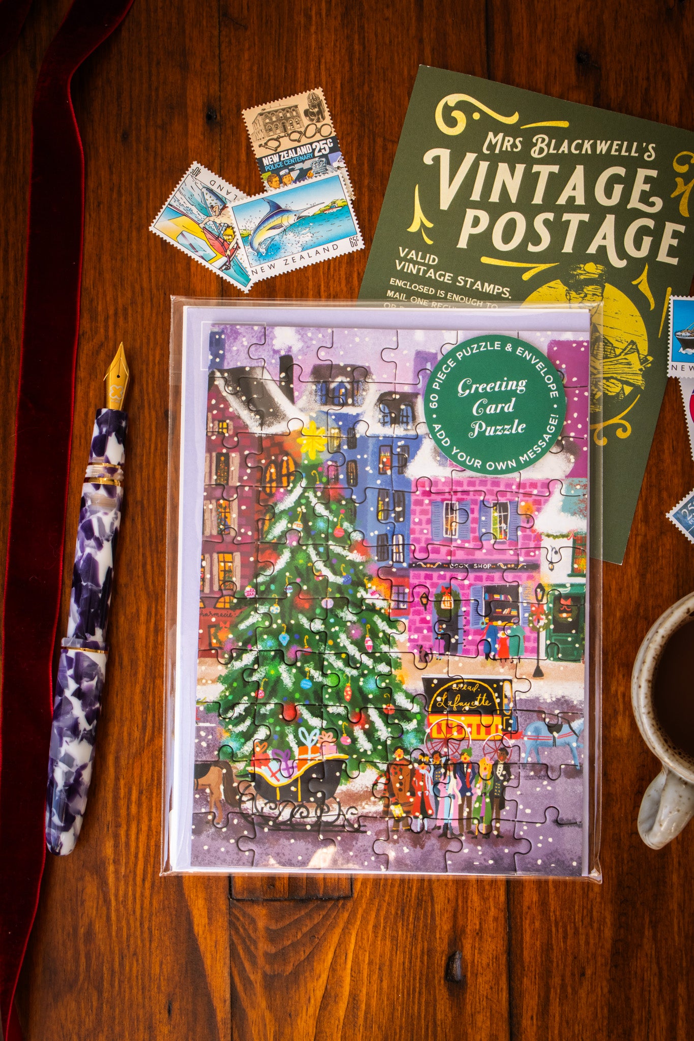 Joy Laforme Christmas Square Greeting Card Puzzle