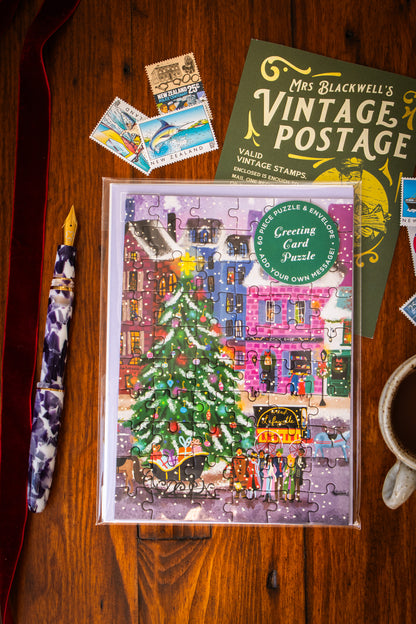 Joy Laforme Christmas Square Greeting Card Puzzle